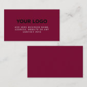 Carte De Visite Bourgogne | Logo de Société Simple (Devant / Derrière)