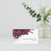 Carte De Visite Bourgogne - Marsala et Gold Floral (Debout devant)