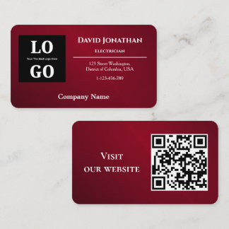 Carte De Visite Bourgogne Moderne Logo Personnalisé et Code QR