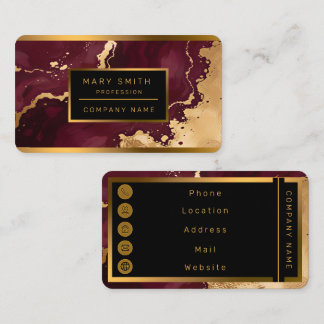 Carte De Visite Bourgogne Or Luxe Collection Tendance