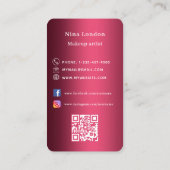 Carte De Visite Bourgogne photo arche Qr code médias sociaux (Dos)