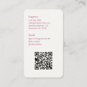 Carte De Visite Bourgogne Photo Social QR Code (Dos)