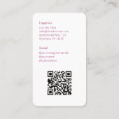 Carte De Visite Bourgogne Photo Social QR Code (Dos)