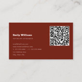Carte De Visite Bourgogne Simple Moderne Minimal | Code QR (Dos)