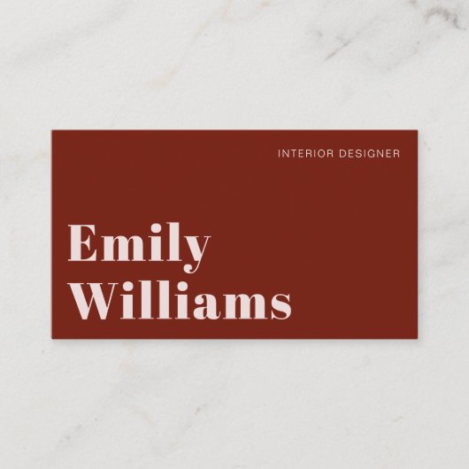 Carte De Visite Bourgogne Simple Moderne Minimal | Code QR (Devant)