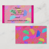 Carte De Visite Bourses roses nommées personnalisées de léopard (Devant / Derrière)