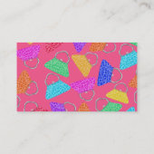 Carte De Visite Bourses roses nommées personnalisées de léopard (Dos)