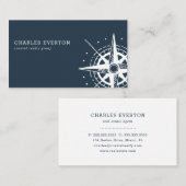 Carte De Visite Boussole marine à thème nautique (Devant / Derrière)