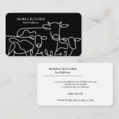 Carte De Visite Boutcher mobile noir et blanc éleveur de bovins (Devant / Derrière)