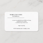 Carte De Visite Boutcher mobile noir et blanc éleveur de bovins (Dos)