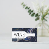 Carte De Visite Bouteille à vin | Marbre or bleu violet (Debout devant)
