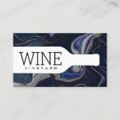 Carte De Visite Bouteille à vin | Marbre or bleu violet (Devant)