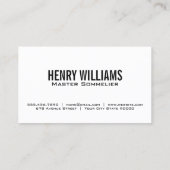 Carte De Visite Bouteille à vin | Motif de verres à vin (Dos)