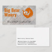 Carte De Visite Bouteille À Vin Porte-Ours | Panneaux en bois (Devant / Derrière)