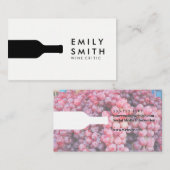 Carte De Visite Bouteille à vin | Raisins de vin (Devant / Derrière)