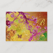 CARTE DE VISITE BOUTEILLE DANS LES ÉCLAIRAGES, ROSE JAUNE MONOGRAM (Dos)