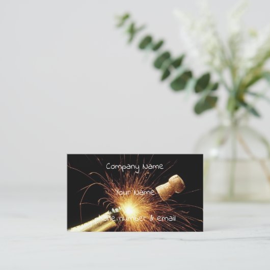 Carte De Visite bouteille de champagne (Debout devant)