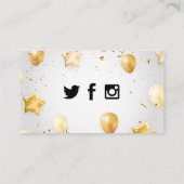 Carte De Visite Bouteille de Champagne / Confetti et Ballons (Dos)