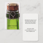 Carte De Visite Bouteille de champagne fête (Devant / Derrière)