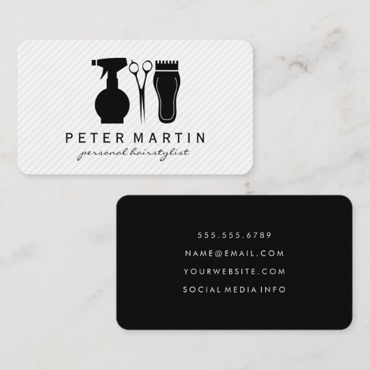Carte De Visite Bouteille de coiffure, Cheveux, Clippers (Devant / Derrière)