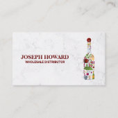 Carte De Visite Bouteille de composition du vin (Devant)