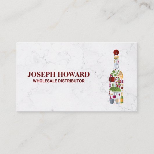 Carte De Visite Bouteille de composition du vin (Devant)