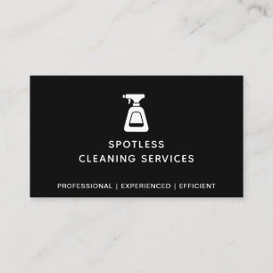 Carte De Visite Bouteille de nettoyage de l'entreprise Spray Noir