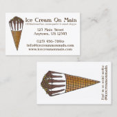 Carte De Visite Bouteille de noix de chocolat crème glacée de crèm (Devant / Derrière)