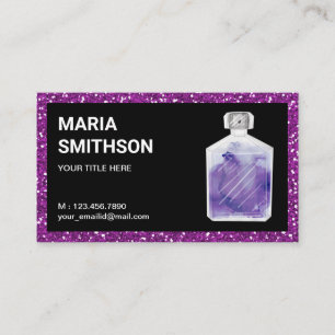 Carte De Visite Bouteille de parfum de Parties scintillant violett