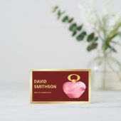 Carte De Visite Bouteille de parfum rose à huile rouge foncé (Debout devant)