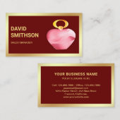 Carte De Visite Bouteille de parfum rose à huile rouge foncé (Devant / Derrière)