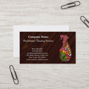 Carte De Visite Bouteille de pulvérisation de service de nettoyage