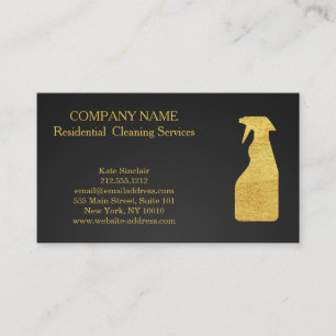 Carte De Visite Bouteille de pulvérisation de service de nettoyage