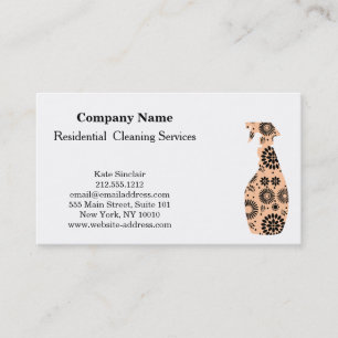Carte De Visite Bouteille de pulvérisation de service de nettoyage