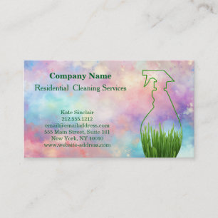 Carte De Visite Bouteille de pulvérisation de service de nettoyage