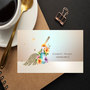Carte De Visite Bouteille de pulvérisation de services de nettoyag