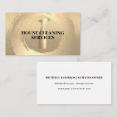 Carte De Visite Bouteille de pulvérisation | Or brossé | Nettoyage (Devant / Derrière)