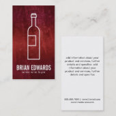 Carte De Visite Bouteille de vin (blanc) | Rouge artistique (Devant / Derrière)