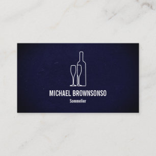 Carte De Visite Bouteille de vin bleu de sommelier