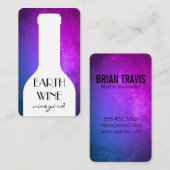 Carte De Visite Bouteille de vin Chic Arrière - plan rustique (Devant / Derrière)