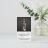 Carte De Visite Bouteille de vin et icônes (Debout devant)