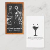 Carte De Visite Bouteille de vin et ouverture de liège | Domaine (Devant / Derrière)