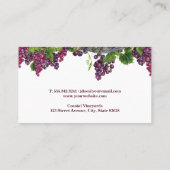 Carte De Visite Bouteille de vin et raisins sur la vigne (Dos)