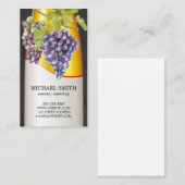 Carte De Visite Bouteille de vin et raisins sur la vigne (Devant / Derrière)