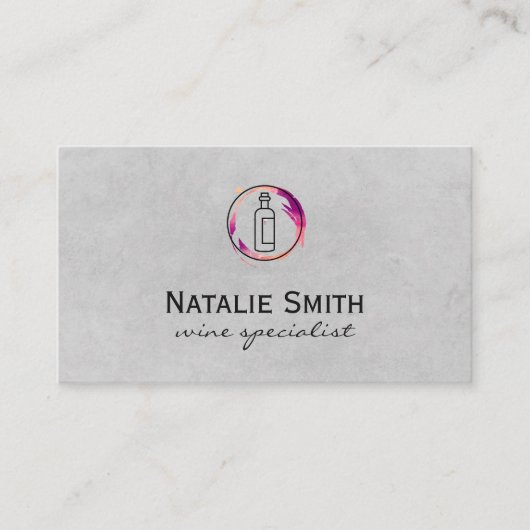 Carte De Visite Bouteille de vin et tache (Devant)