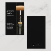 Carte De Visite Bouteille de vin et tire-bouchon | Bouteille d'ouv (Devant / Derrière)