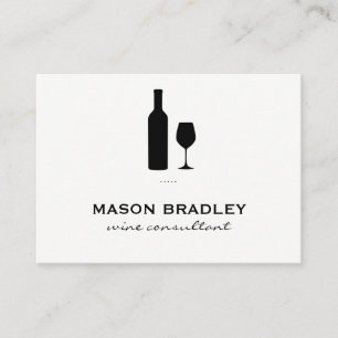 Carte De Visite Bouteille de vin et verre