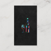 Carte De Visite Bouteille de vin et verre Artsy (Dos)