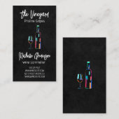 Carte De Visite Bouteille de vin et verre Artsy (Devant / Derrière)