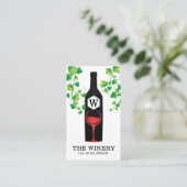 Carte De Visite Bouteille de vin et verre | Lux | Vignes à raisins (Debout devant)